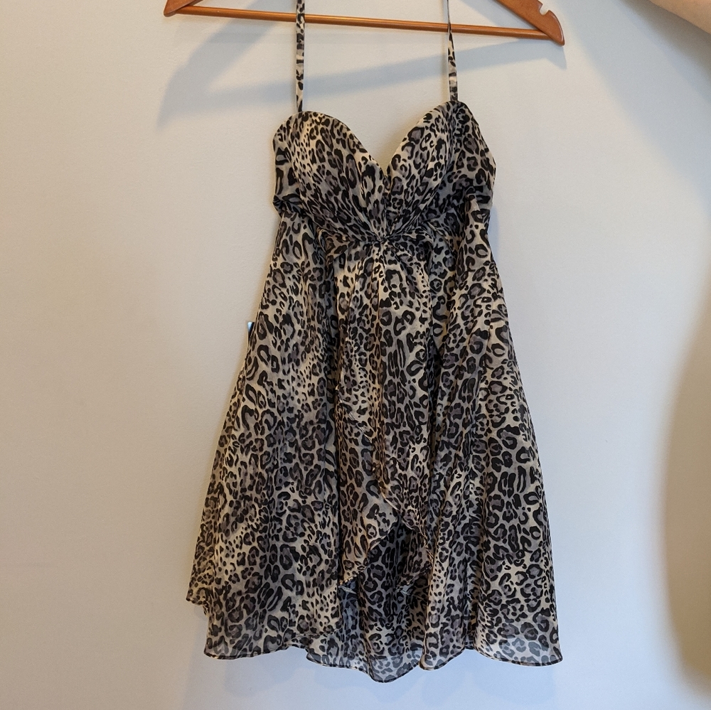 Cute Bebe Short Leopard Print Dress NWT!